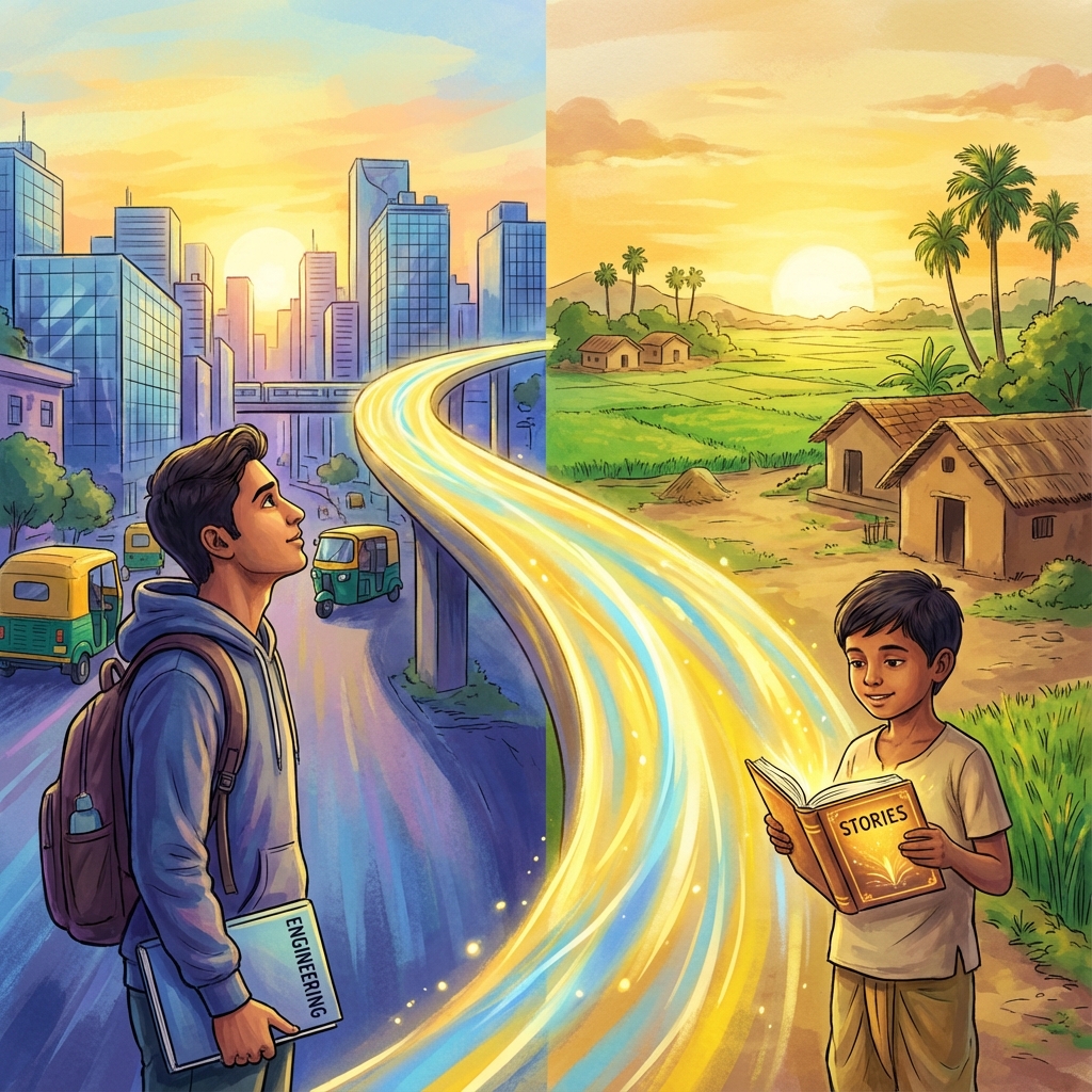 Bridge connecting urban and rural India